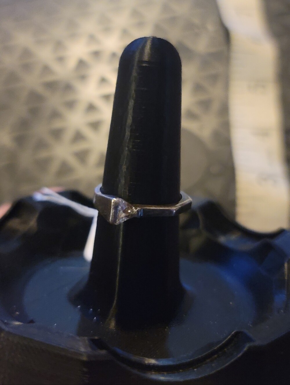 925 Sterling Silver Chevron Ring Size 8.5 V Ring Wishbone Stacking Ring Clear